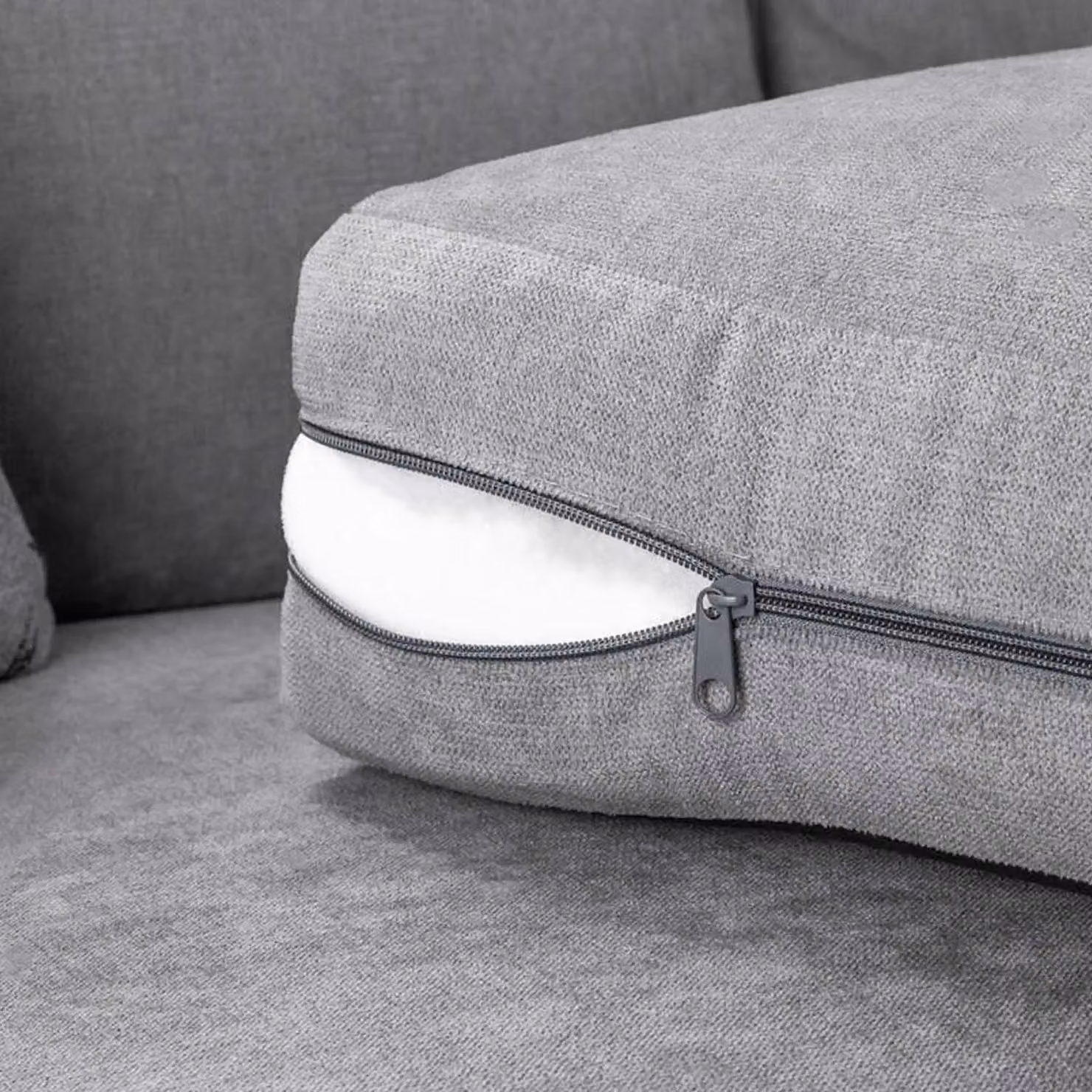 Furnishings For Less UK Milan Grey Fabric 2 Seater Chesterfield Style Sofa with Scatter Cushions – 3