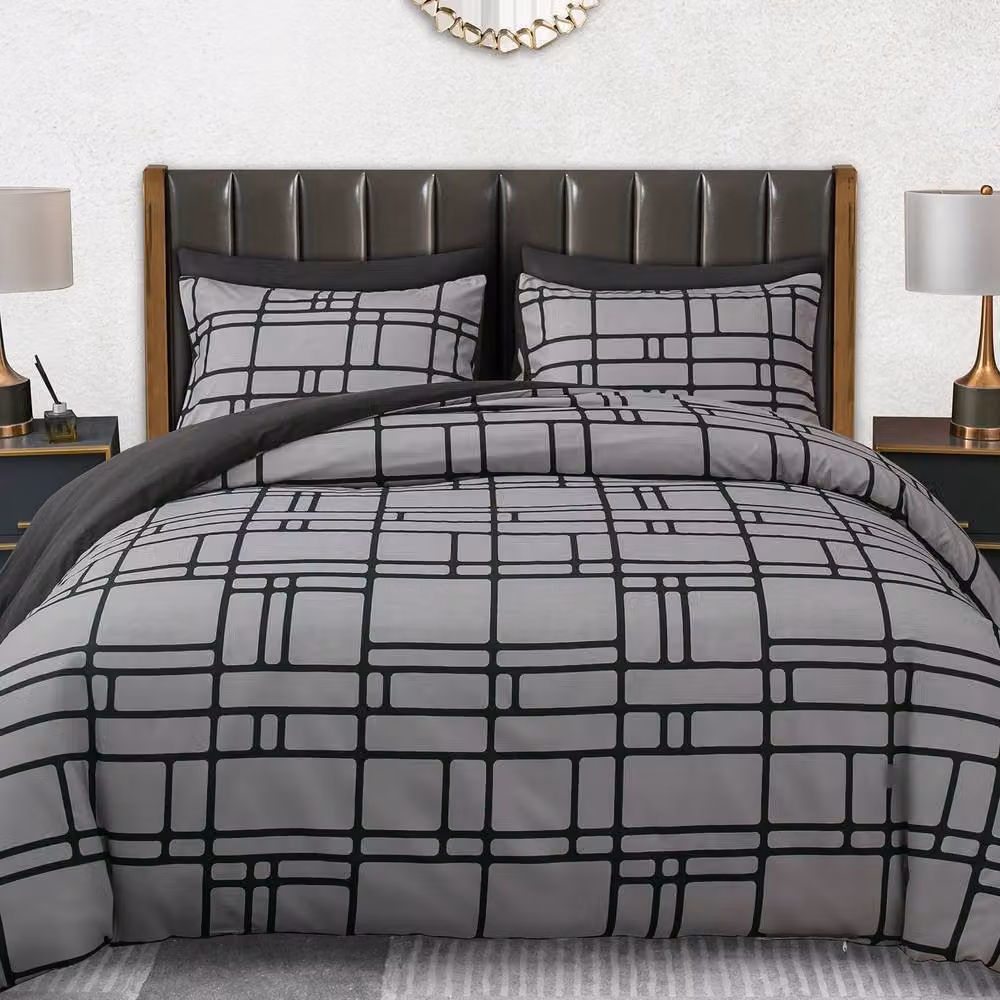 Grace Premium Microfibre Duvet Cover Set in Grey, Double, 140 x 200 cm – 2