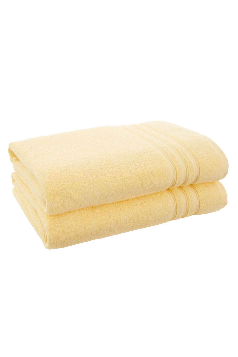 Catherine Lansfield Cotton Bath Sheet Pair, Yellow, W: 90 cm, H: 140 cm – 3