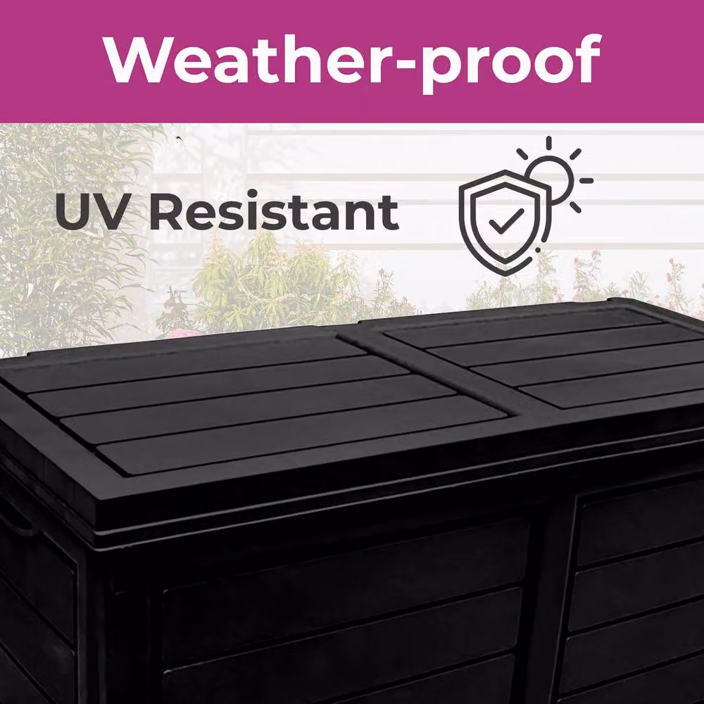 Neo Garden 320L Black Plastic Outdoor Storage Box – 4