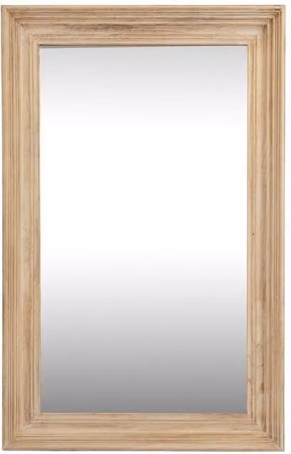 Lemon Pavilion Rustic Washed Wood Medium Framed Wall Mirror, Brown in Light Sand, W: 80 cm, H: 150 cm