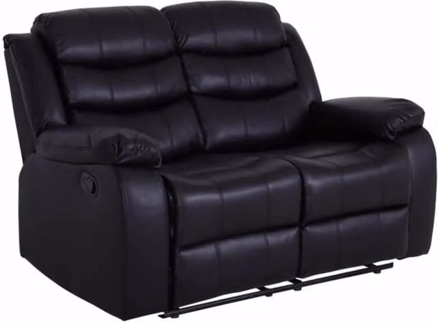 Snugg Furniture UK Limited Roman 2 Seater Leather Recliner Sofa in Black – 1