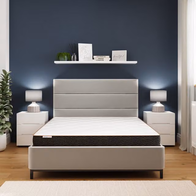 SleepyCastle Bonnell Spring Mattress in White, W/D/H: 140 x 200 cm