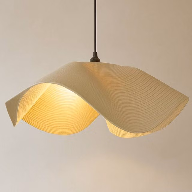 CGC Lighting Flora Beige Fabric Round Ceiling Lampshade, Diameter: 64 cm