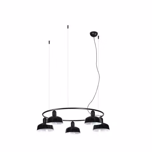 Netlighting Tatawin Small Pendant Ceiling Light, Gloss Black, 5x E27