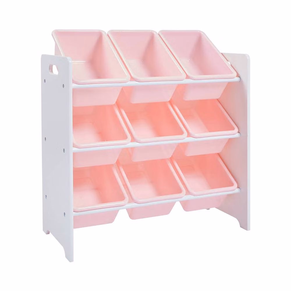 Liberty House Toys Kids 9 Bin Storage Unit in White and Pink – 2