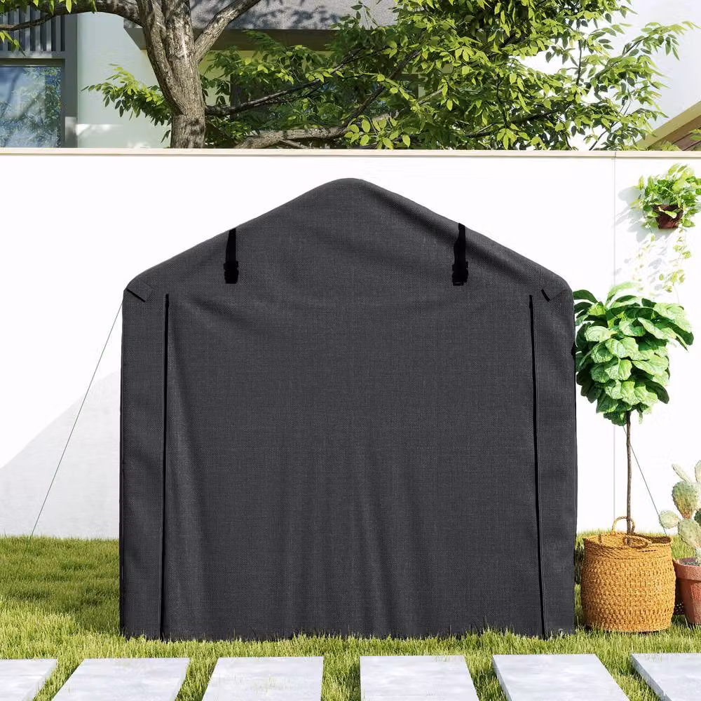 Rolipo Waterproof Garden Storage Tent with Single Zipper Door, Black, W/D/H: 220 x 160 x 220 cm – 8