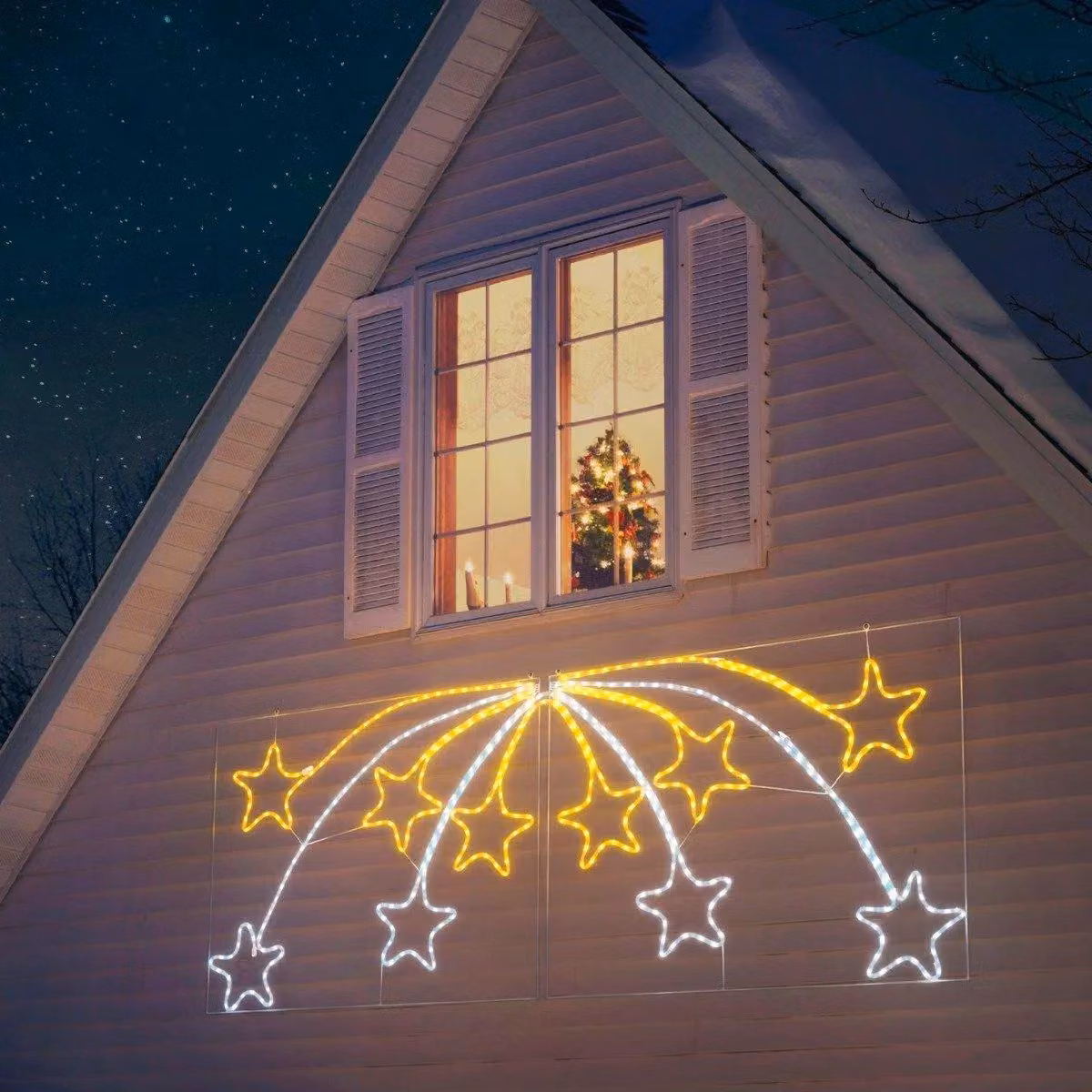Christow Shooting Star Large LED Outdoor Christmas Rope Light Silhouette in Beige – 2
