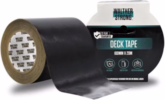 Walther Strong Black Cloth Duct Tape, W: 100 mm, L: 20 m