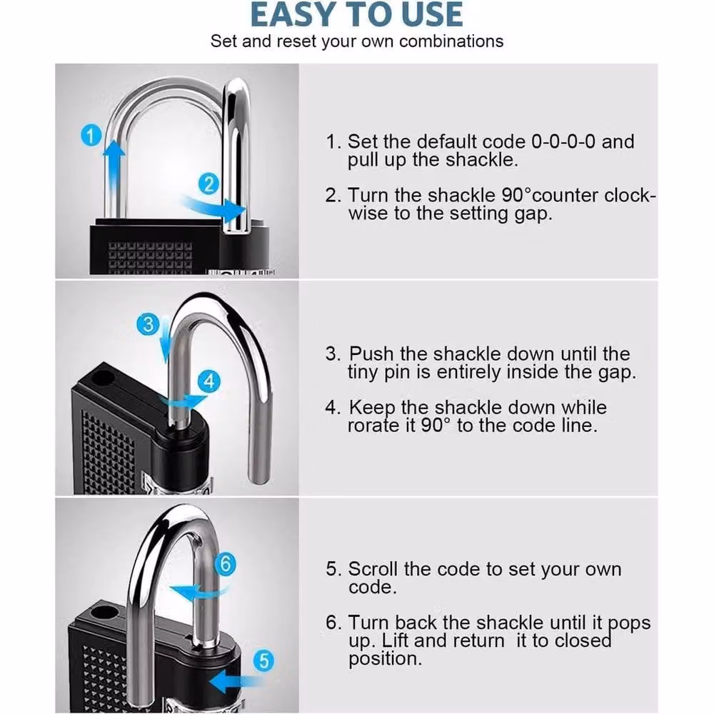 SPETLEK Black Combination Padlock – 5