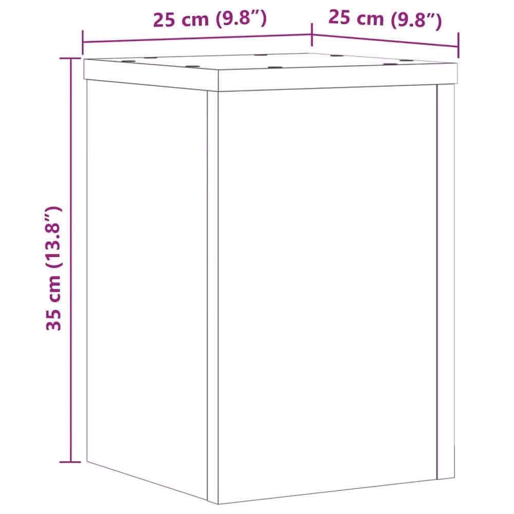 Berkfield Home Set of 2 Modern Brown Oak Plant Stands, Engineered Wood, W/D/H: 25 x 25 x 35 cm – 5