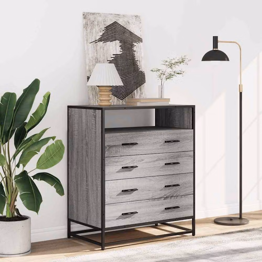 Berkfield Home Grey Sonoma Drawer Cabinet, W: 70 cm, D: 41 cm, H: 83.5 cm – 3