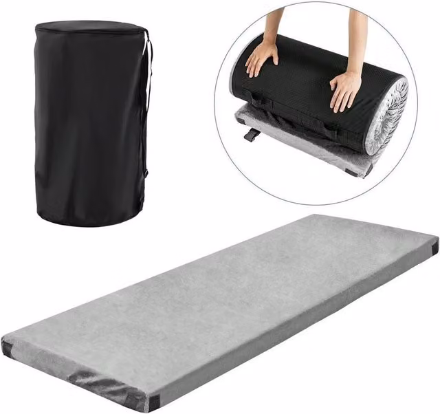 Kelvenix Single Folding Camping Memory Foam Mattress in Grey – 1