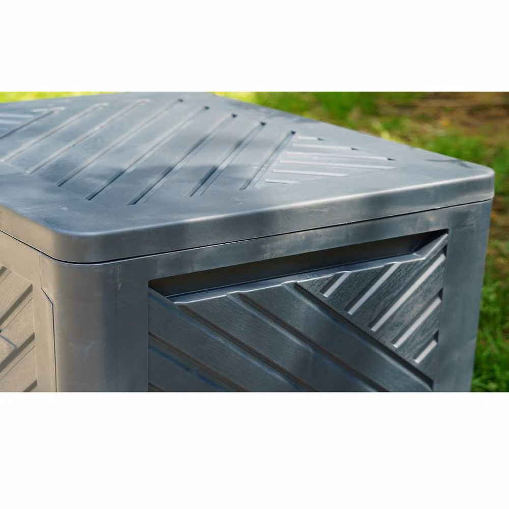 Gr8 Garden 120 Litre Plastic Outdoor Storage Box in Black – 4