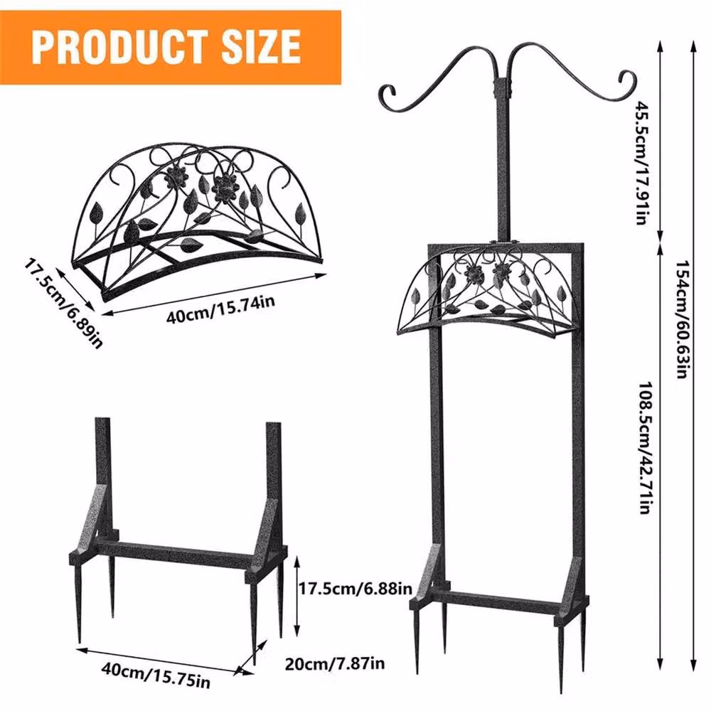 EONLION Freestanding Portable Garden Hose Holder with Storage Shelf in Black – 2
