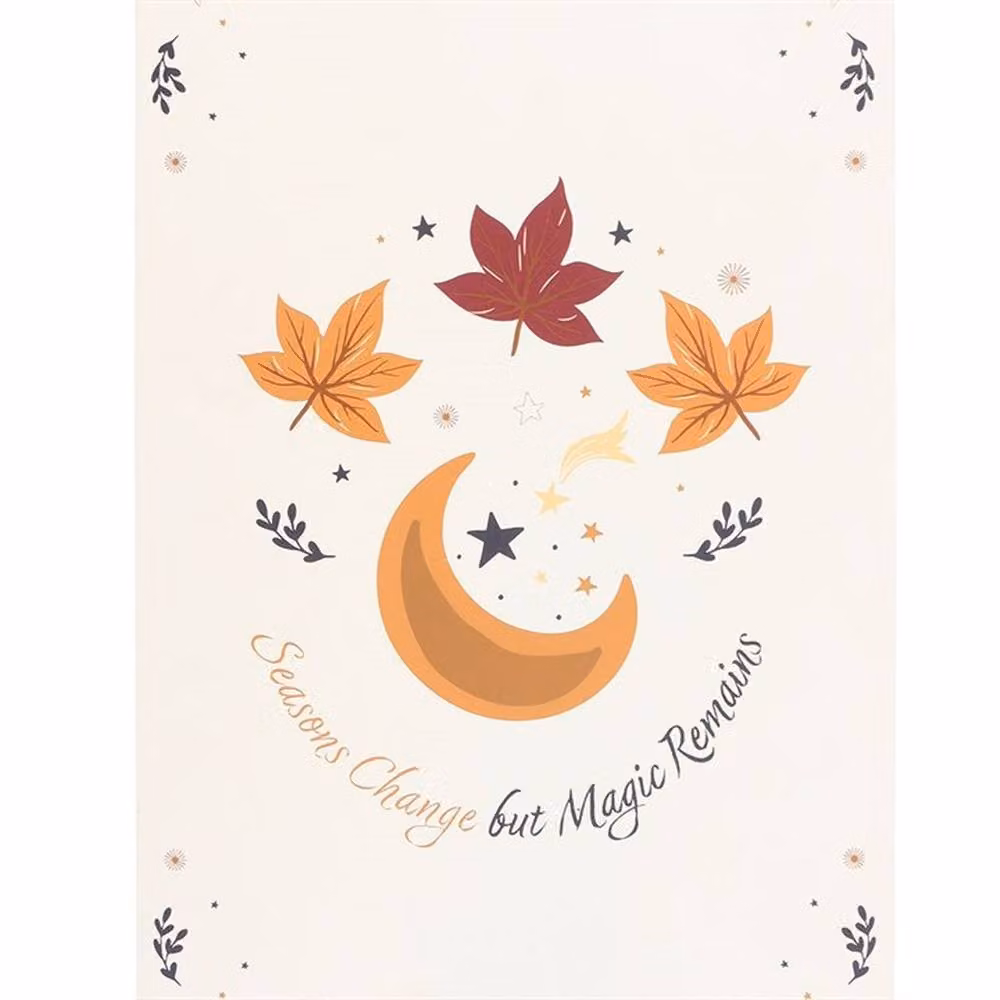 Uniqueful Seasons Change but Magic Remains Multicolour Rustic Wood Hanging Sign, Width: 15 cm – 2