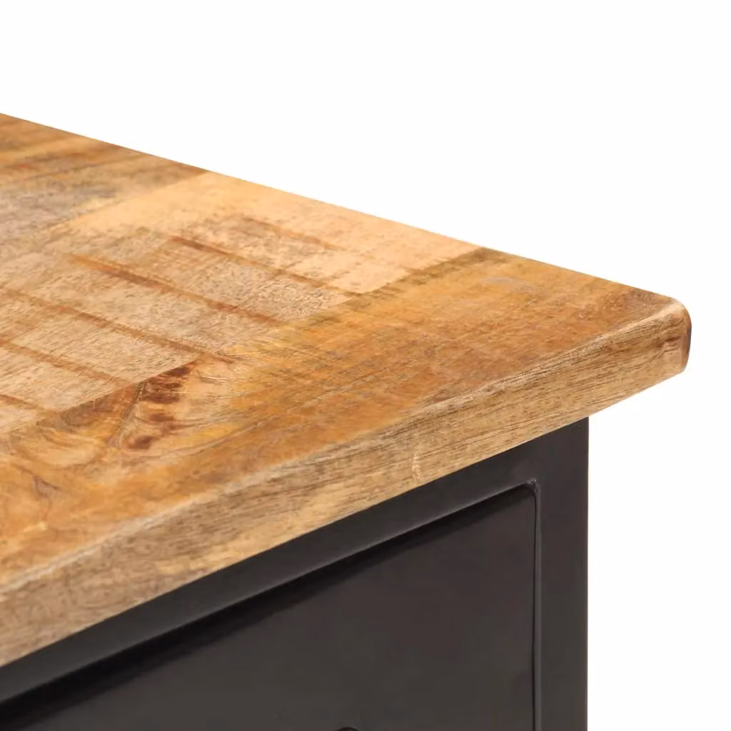 Berkfield Home Industrial Sideboard in Brown Solid Mango Wood and Steel, W/D/H: 110 x 30 x 65 cm – 3