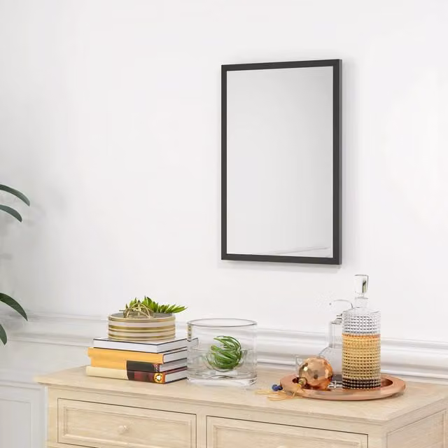 Costway Wall Mounted Bathroom Mirror in Black, Width: 40 cm
