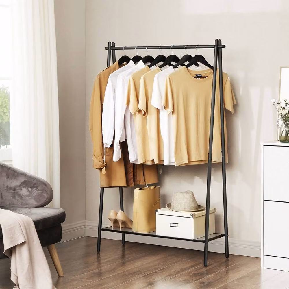 Kelvenix Minimalist A-Frame Clothes Rack with Matt Black Steel Structure – 2