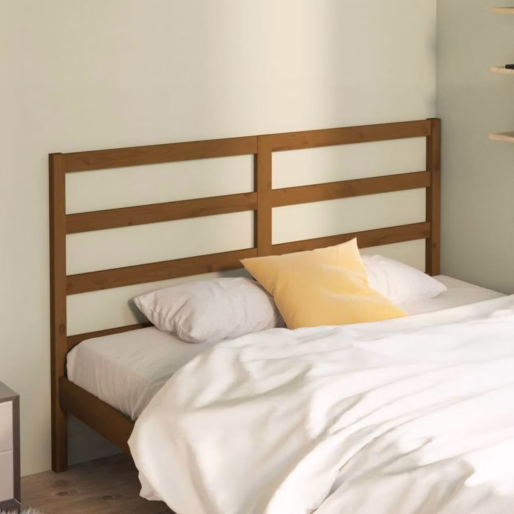 Berkfield Home Rustic Solid Wood Pine Bed Headboard, Honey Brown, W: 166 cm, D: 4 cm, H: 100 cm – 2