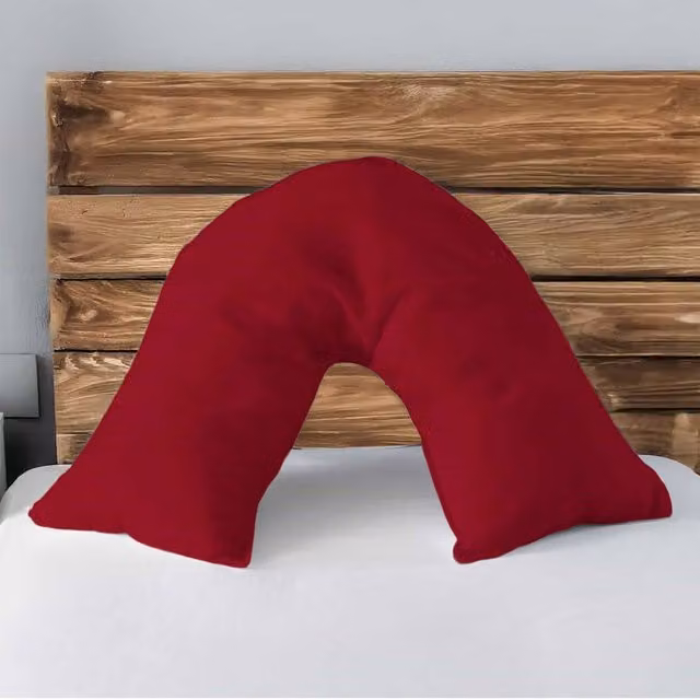 Snug City Red Microfibre Soft Touch V Shape Plain Dyed Pillowcase – 1