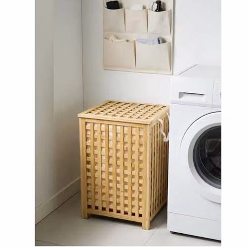 Gr8 Home 120L Bamboo Laundry Hamper with Lid and Removable Liner, Brown or Beige, W/D/H: 45 x 45 x 62 cm – 4