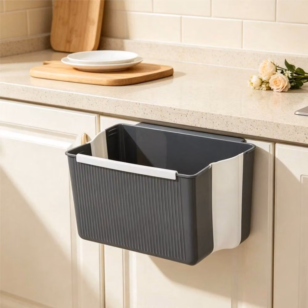 EONLION Folding Wall Mounted Waste Bin in Grey – 4