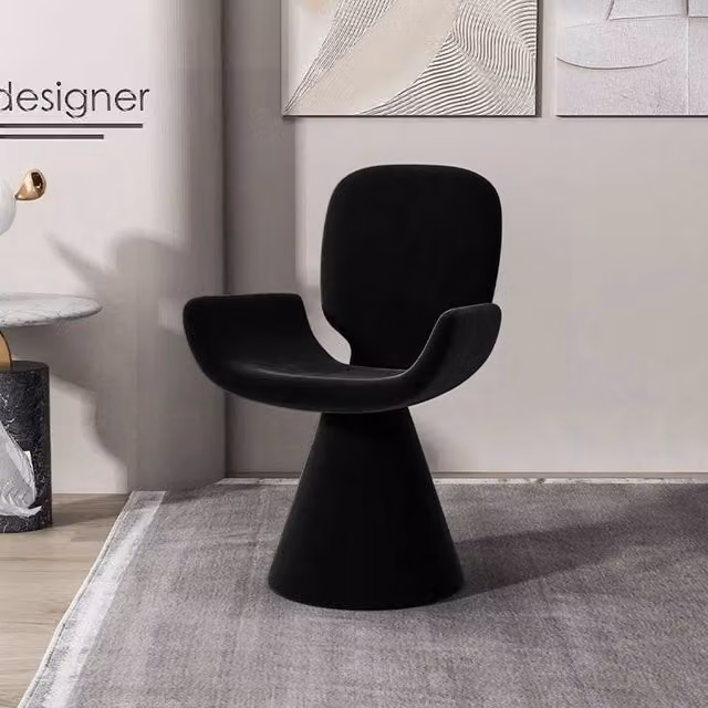 Rolipo Luxury Black 360 Swivel Vanity Stool and Dressing Chair for your Bedroom