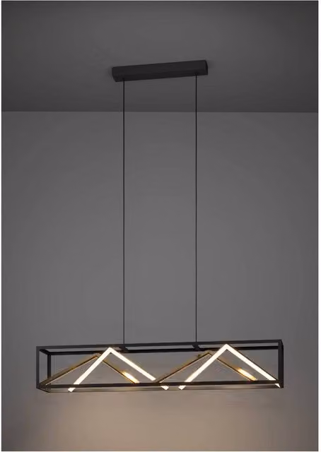 Loops Modern Black and Gold Metal LED Suspended Ceiling Pendant Light