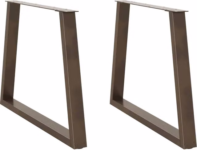 Berkfield Home V-Shape Dining Table Legs, 2 Pieces, Brown Steel, H: 72 cm, W: 100 cm