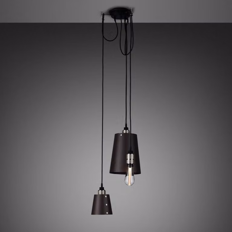 Buster + Punch Hooked 3.0 Mix Chandelier in Black Metal with Adjustable LED Lighting