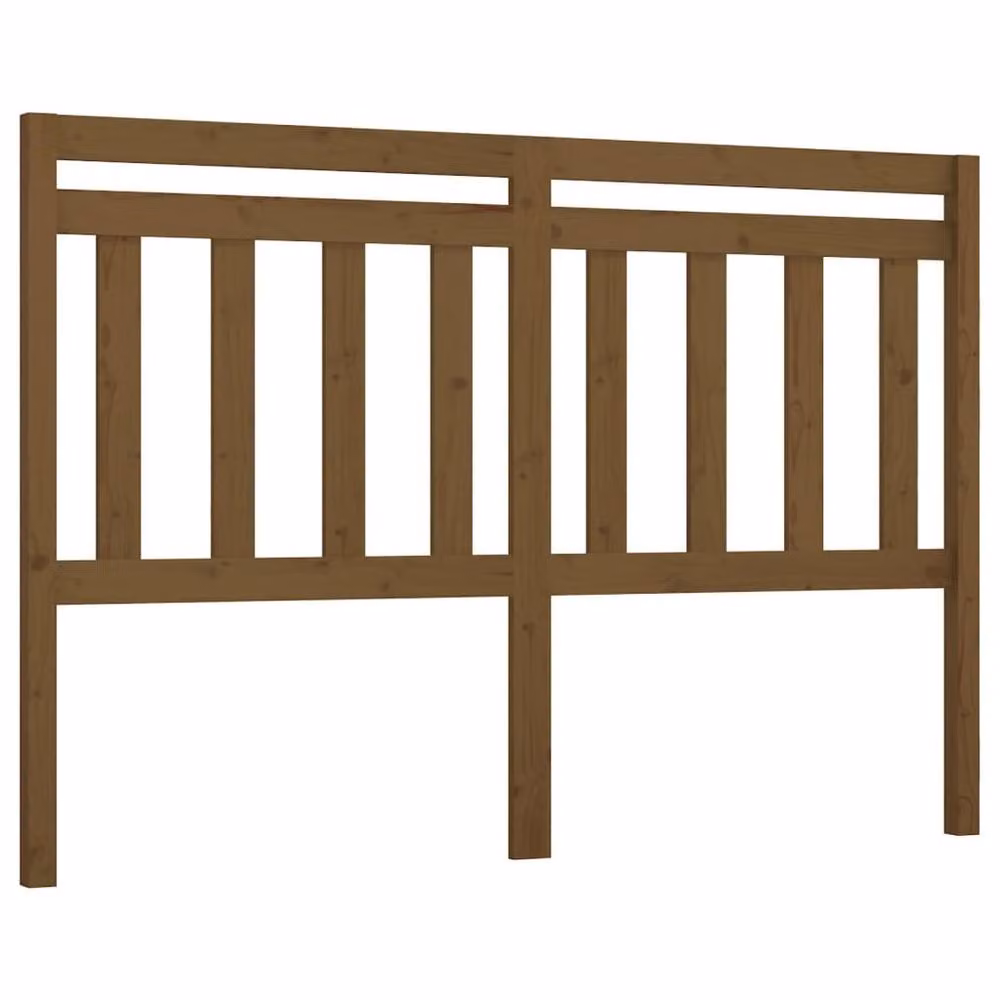Berkfield Home Beautiful Bed Headboard in Honey Brown Solid Wood Pine, W: 146 cm, D: 4 cm, H: 100 cm – 3