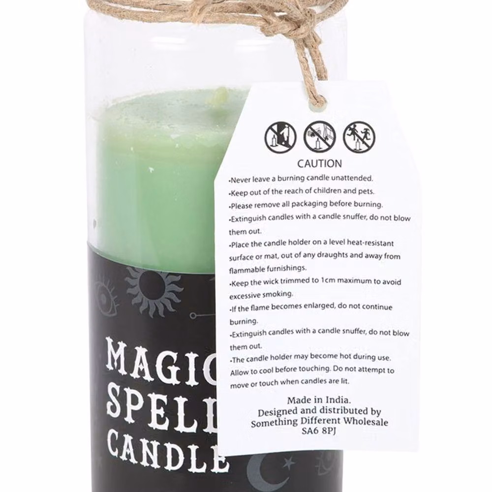 Something Different Magic Spell Luck Green Tea Tube Pillar Candle in Light Green – 2