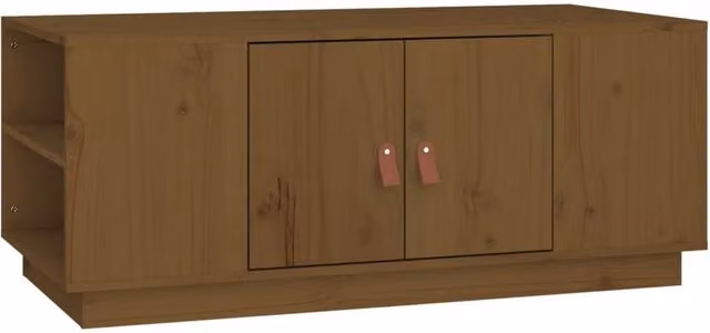 Berkfield Home Rustic Solid Wood Pine Coffee Table, Brown, W: 100 cm, D: 50 cm, H: 41 cm