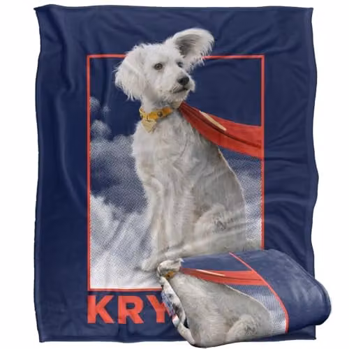 Warner Bros. Superman 2025 Krypto Good Dog Super Soft Fleece Throw Blanket, Multicolour, W: 152 cm, D: 127 cm – 1