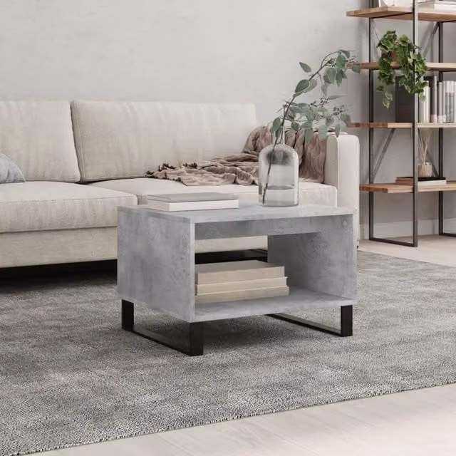 Berkfield Home Concrete Grey Coffee Table W/D/H: 60 x 50 x 40 cm