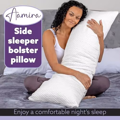 Aamira Adjustable Orthopaedic Long Body Pillow with Shredded Memory Foam and White Washable Cover, W/D/H: 120 x 40 cm – 6