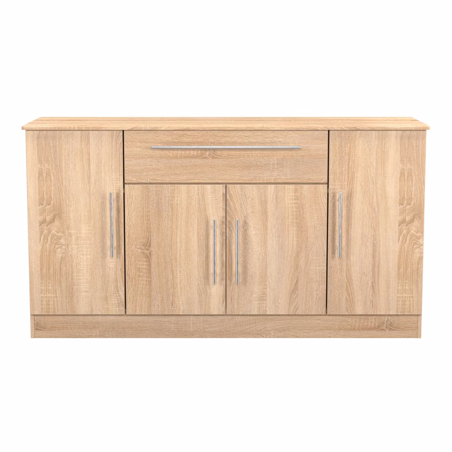 2 U Carlton Ready Assembled 4 Door 1 Drawer Wide Unit in Light Oak – 2