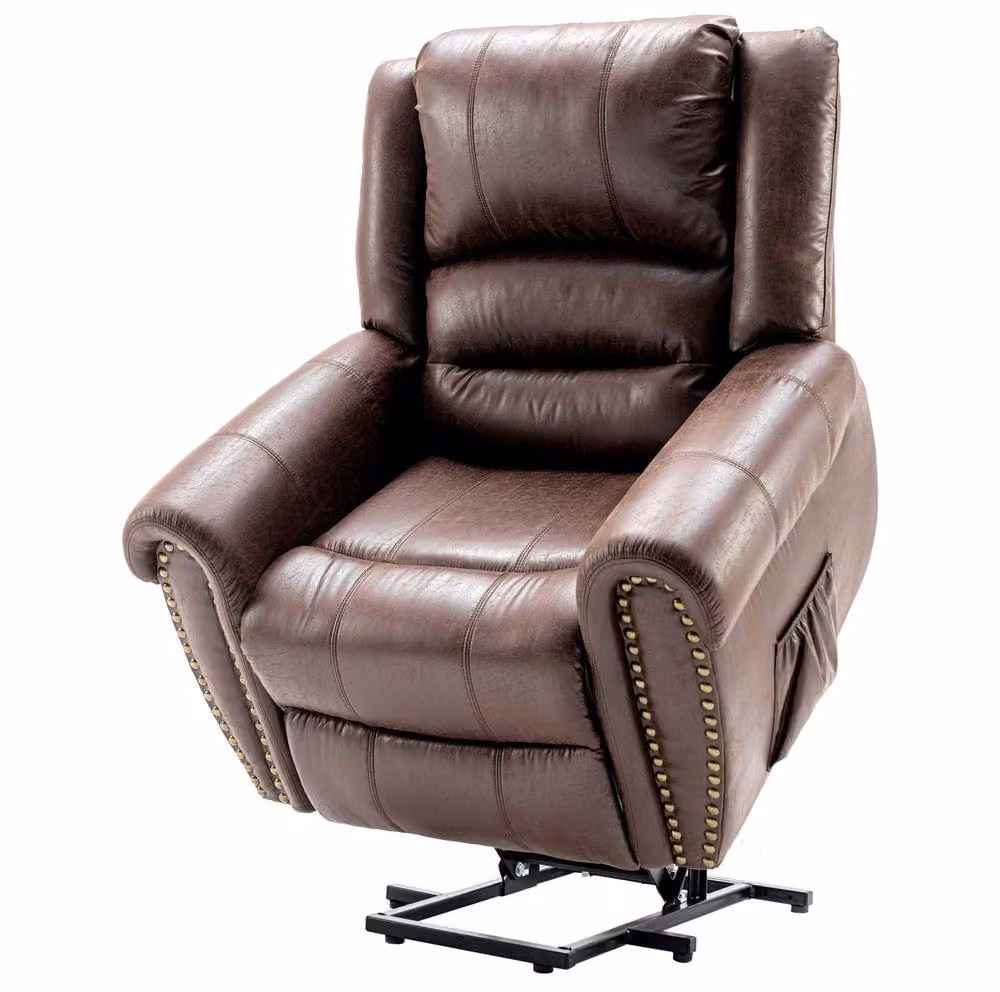 STILVORA Power Lift Recliner Chair with Massage, Heat and USB in Brown – 6