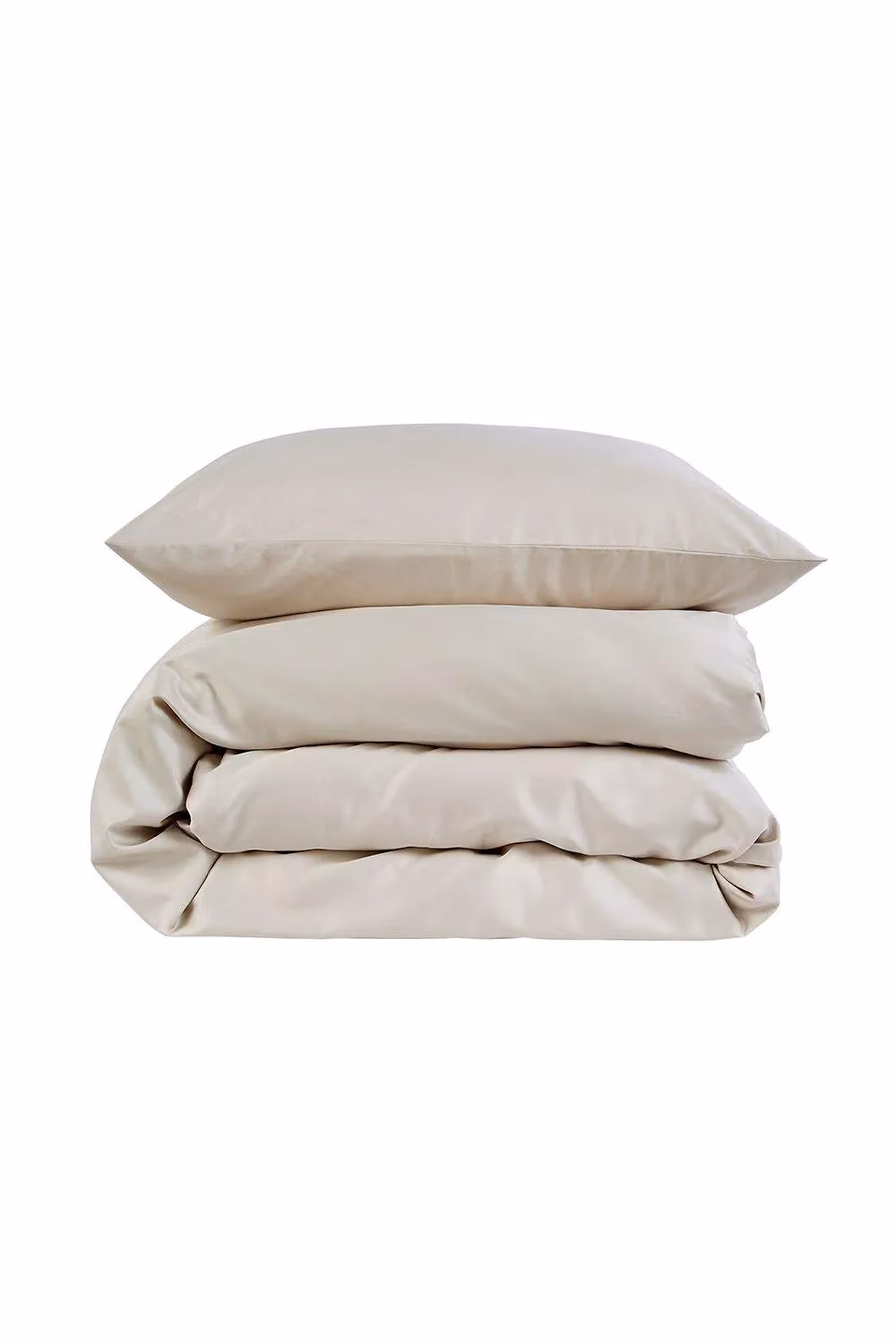 Christy 400TC Luxury Cotton Sateen Plain Dye Duvet Cover Set in Cream, Single (90 x 200 cm) – 2