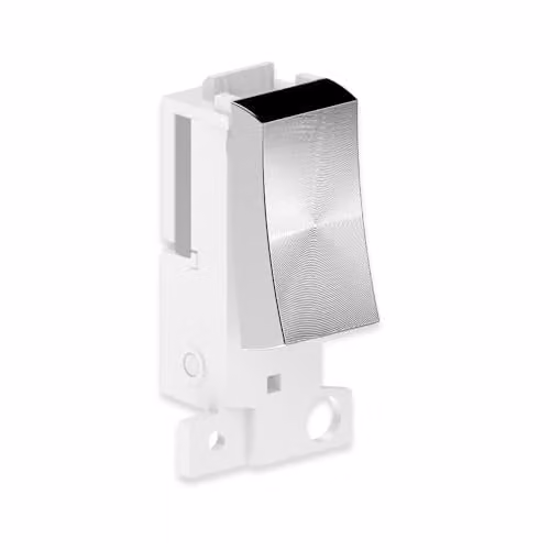 ENER-J Wireless Kinetic 1 Gang Self Powered Grid Switch in Satin Chrome and White
