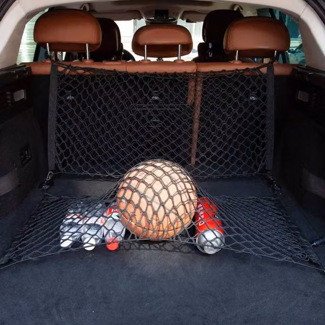 FLAVORA 2 Large Elastic Car Boot Mesh Net Cargo Storage Net in Black