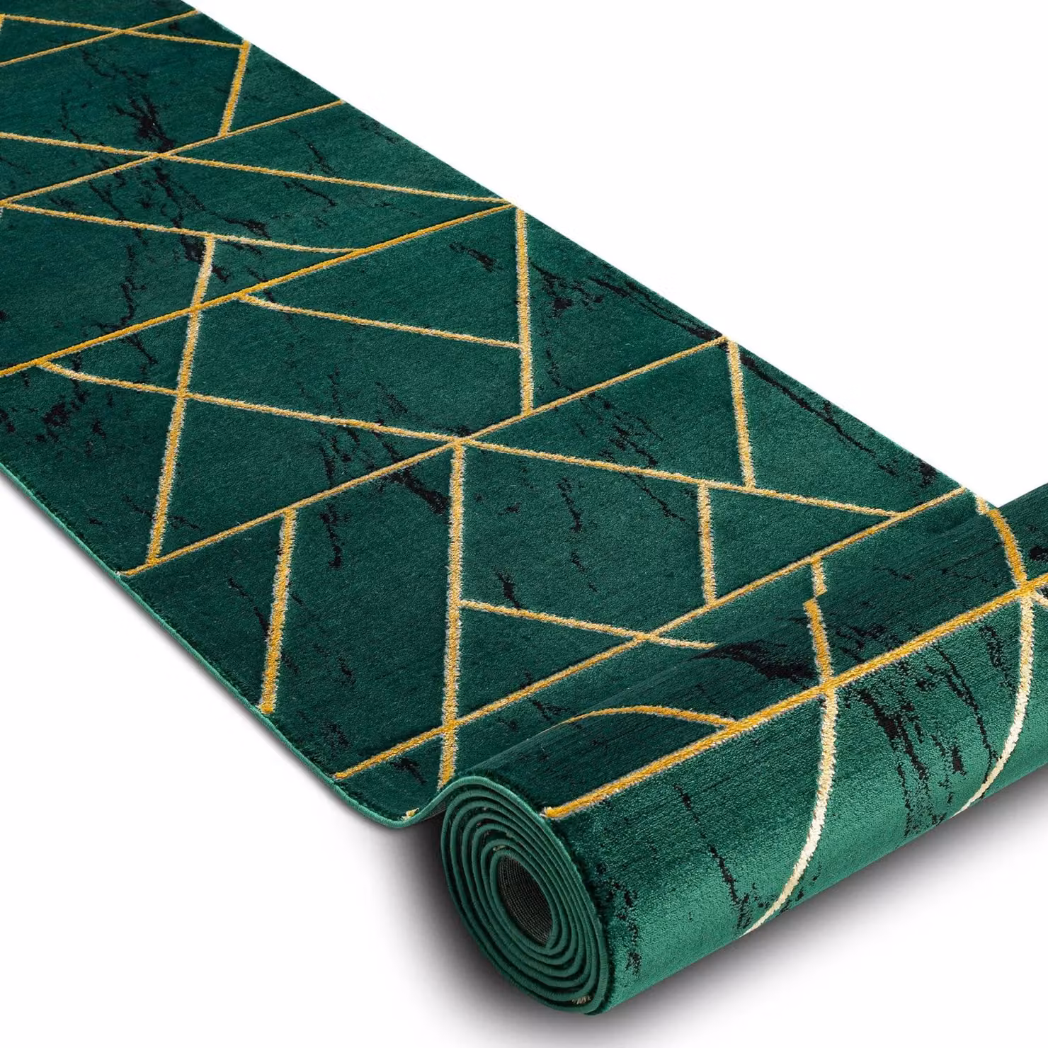 RugsX Emerald Green Geometric Table Runner, W: 100 cm, L: 410 cm – 2