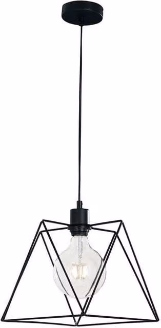 Netlighting SANTANA Wire Frame Pendant Ceiling Light in Black, W/D/H: 26 x 26 x 25 cm