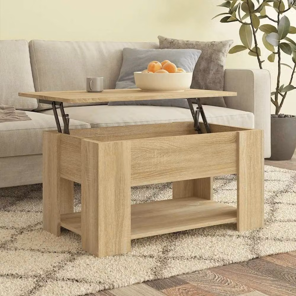 Kelvenix Sonoma Oak Coffee Table in Light Oak, W: 79 cm, D: 49 cm, H: 41 cm – 3