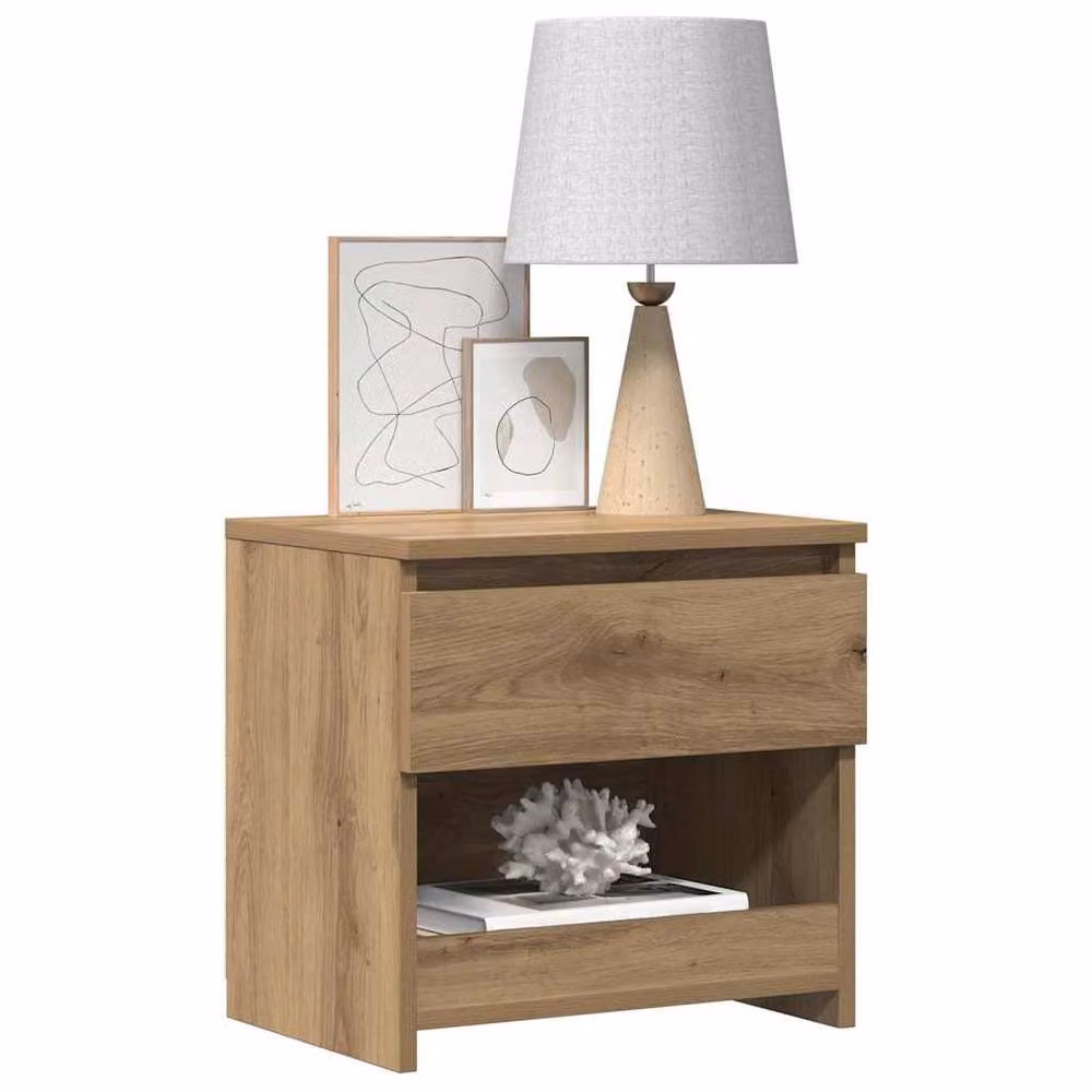 Berkfield Home Artisan Oak Bedside Cabinets, 2 Piece Set in Brown, W/D/H: 40 x 30 x 39 cm – 2