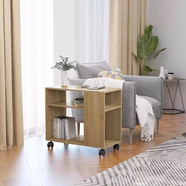 Berkfield Home Sonoma Oak Side Table in Beige, W/D/H: 70 x 35 x 55 cm