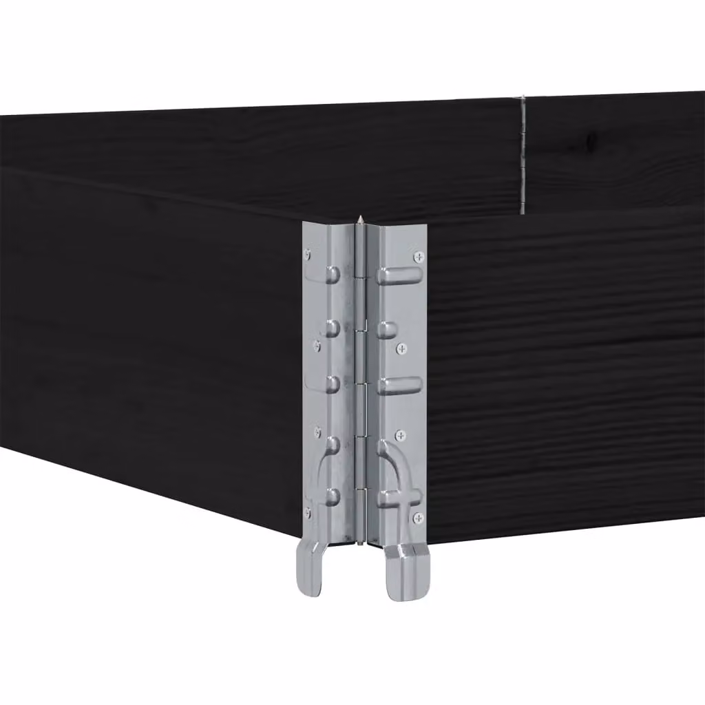 Berkfield Home Garden Black Wooden Raised Bed Planter with Galvanised Steel – 3