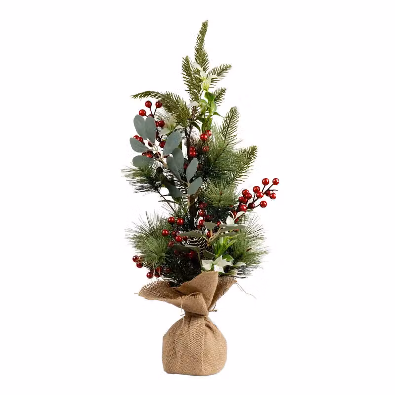 Scottish Everlastings Ltd 60cm Green Tabletop Artificial Christmas Tree with Red Berries – 2