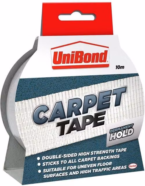 UniBond Double Sided DIY Carpet Tape, Transparent, W: 5 cm, L: 10 m – 1